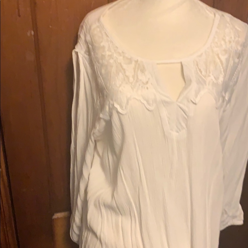 Cold shoulder white blouse